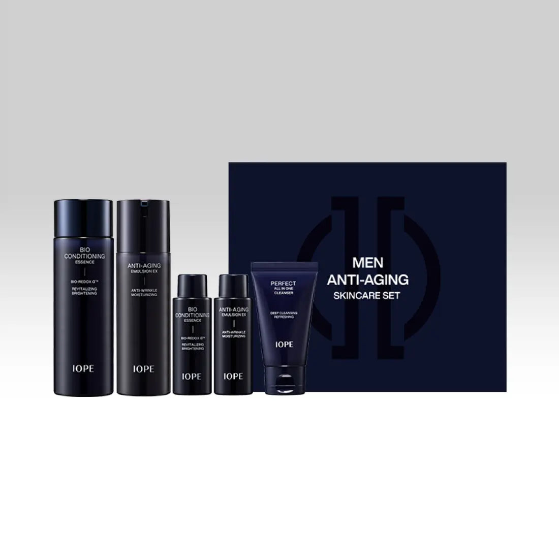 [Iope] Men Bio Anti-Aging Special Gift Set 2 Essence 145ml+18ml+Emulsion 120ml+18ml+Cleanser 50g