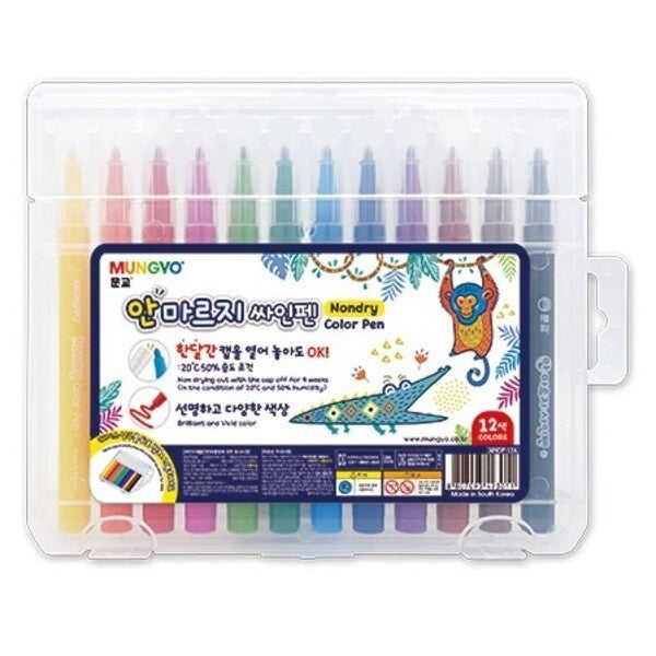 [Mungyo] Non-Drying Sign Pen 1SET(12Colors)