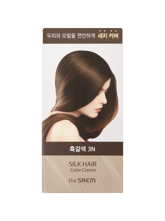 [The Saem] Silk Hair Color Cream 1Step : 60g, 2Step : 60g, treatment : 8ml :: K-Beauty / Korea Cosmetics